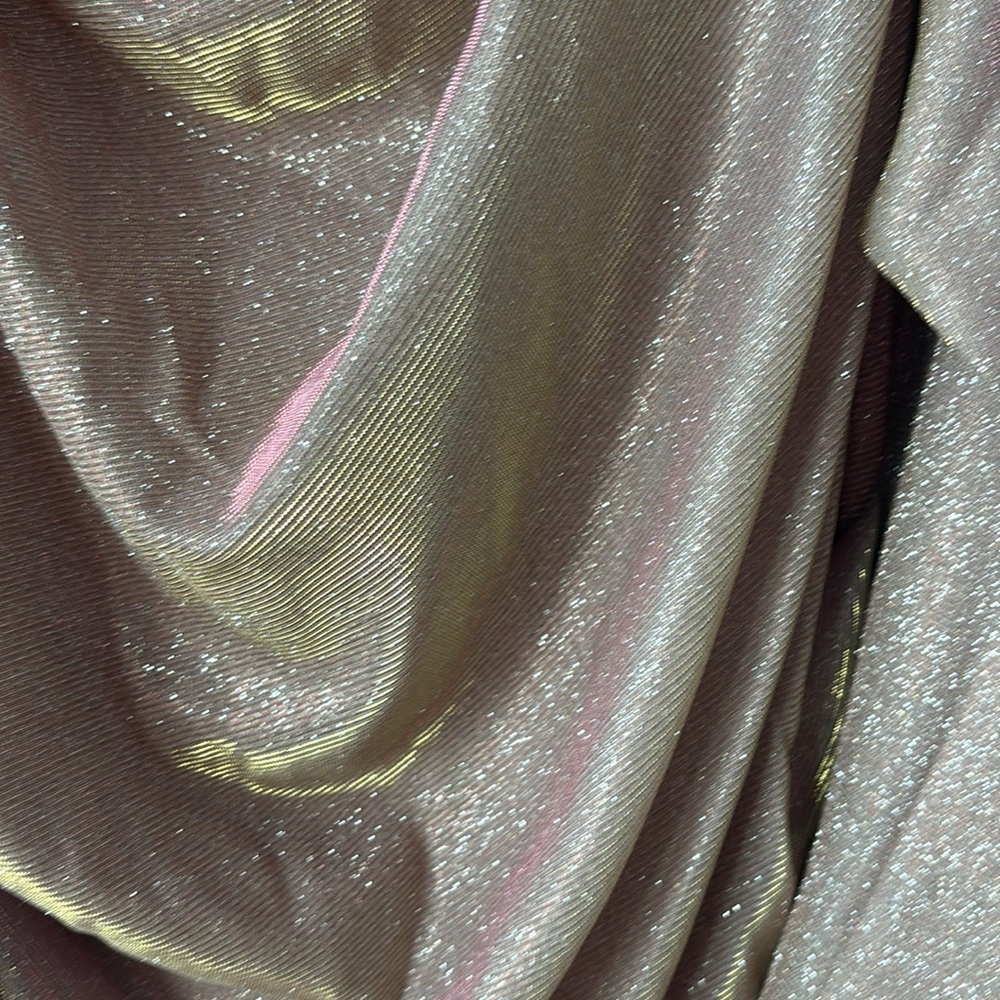 Betsy & Adam Gold and Pink Ruched Sheath Midi Dress - Picture 7 of 14